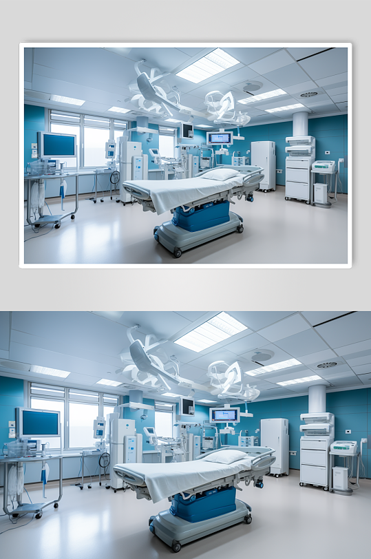 AI数字艺术手术室医院场景摄影图