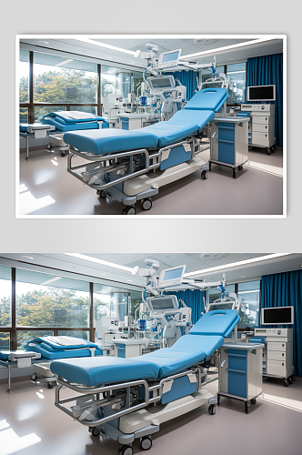 AI数字艺术手术室医院场景摄影图