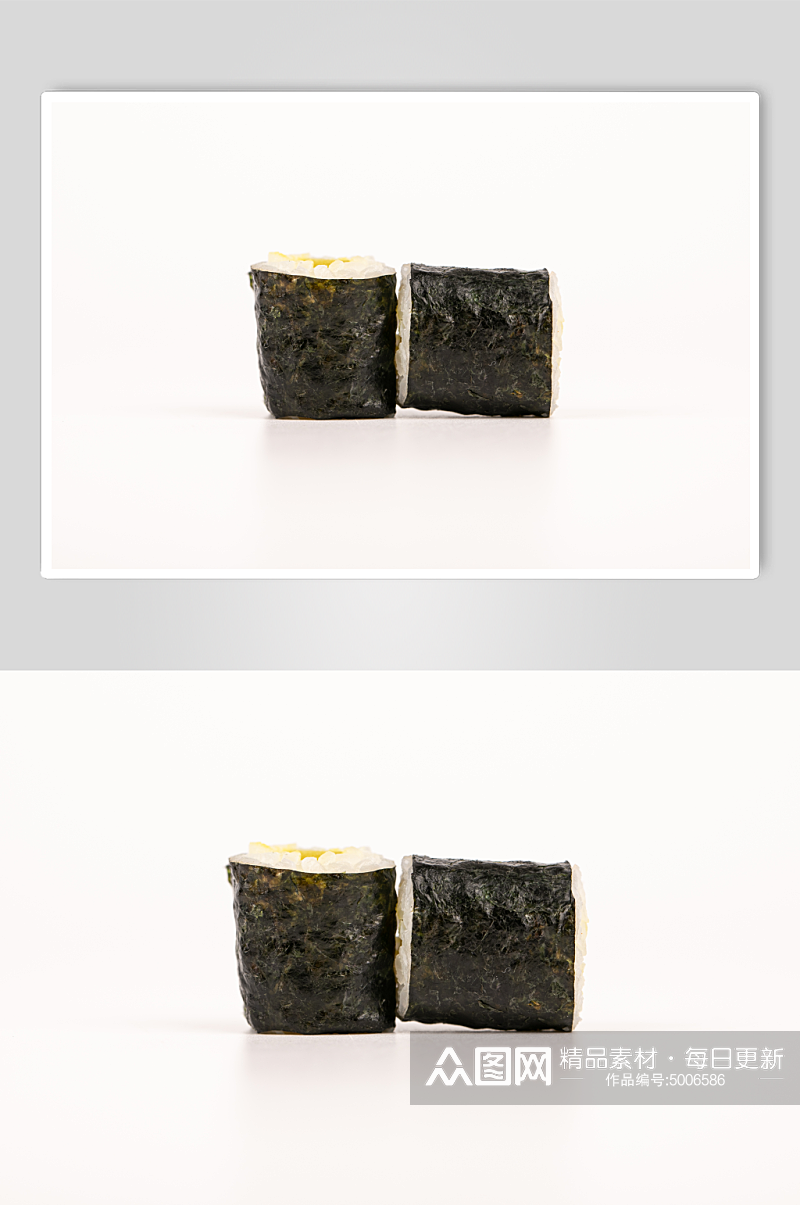 大根细卷海苔寿司美食摄影图片素材