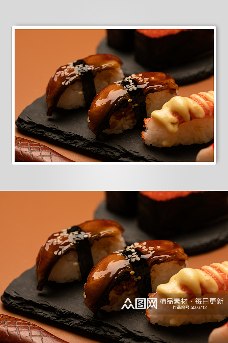 鳗鱼蟹棒寿司美食摄影图片素材