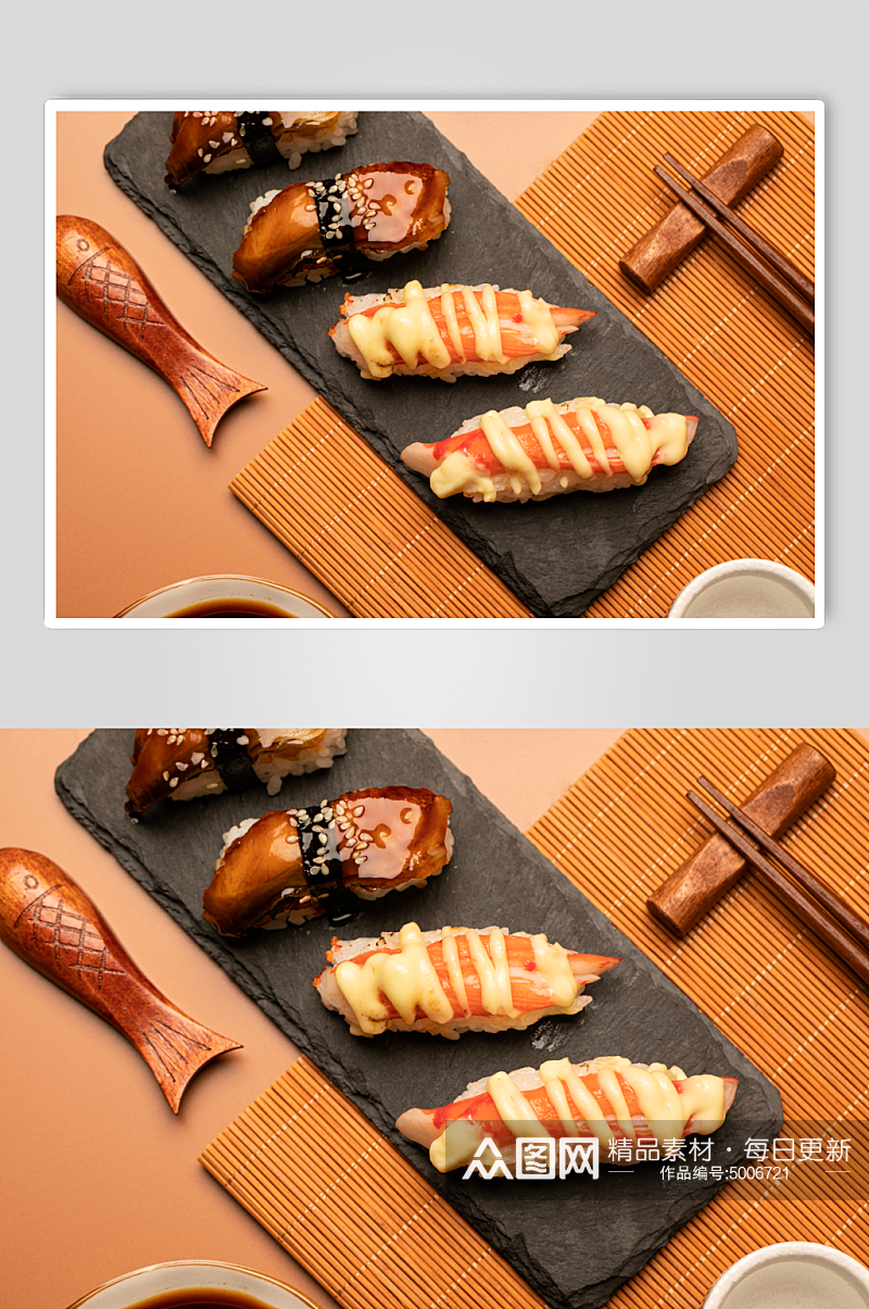 鳗鱼蟹棒寿司美食摄影图片素材