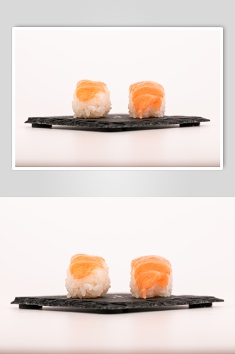 三文鱼手握寿司美食摄影图片