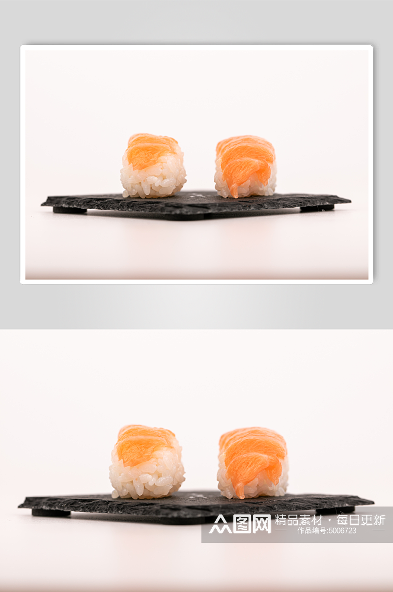 三文鱼手握寿司美食摄影图片素材