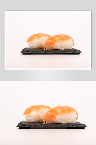 三文鱼手握寿司美食摄影图片