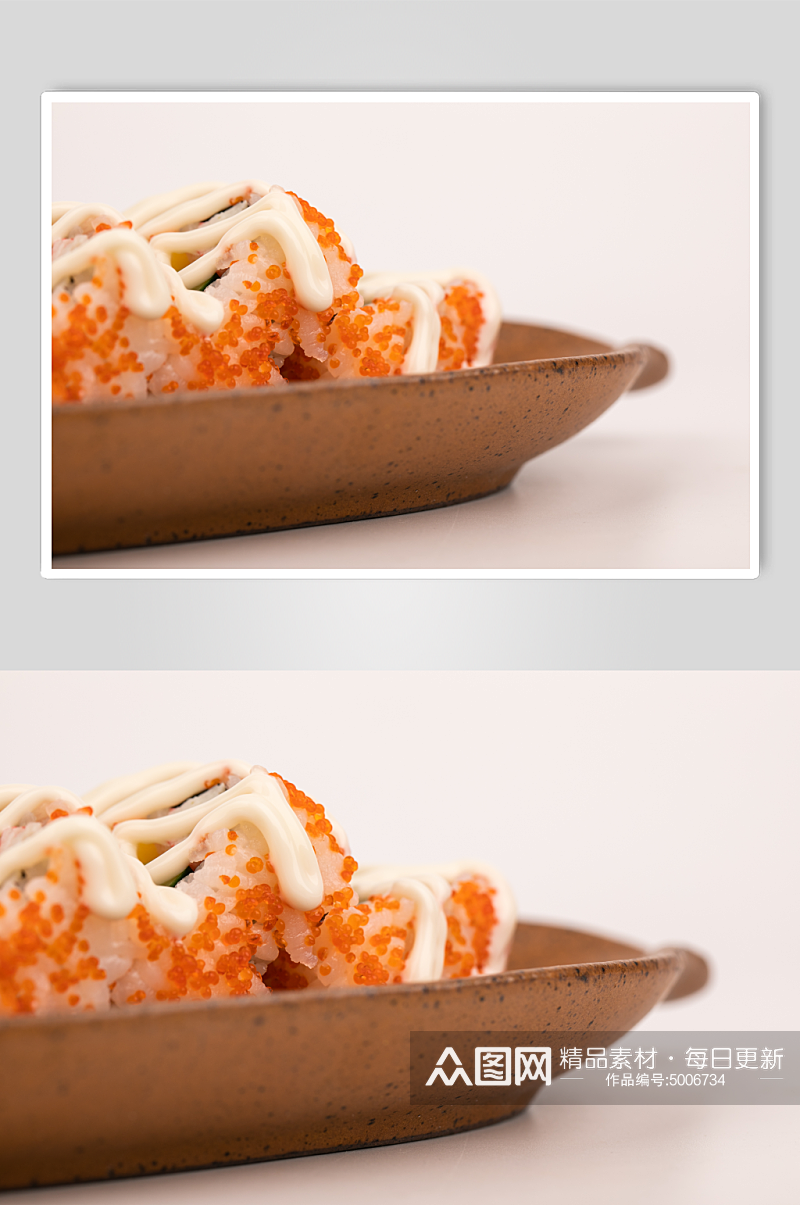 蟹子加州卷寿司美食摄影图片素材