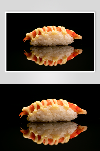 蟹棒手握寿司美食摄影图片