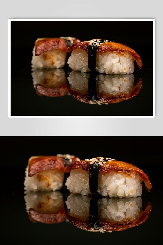 鳗鱼手握寿司美食摄影图片