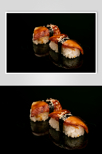 鳗鱼手握寿司美食摄影图片