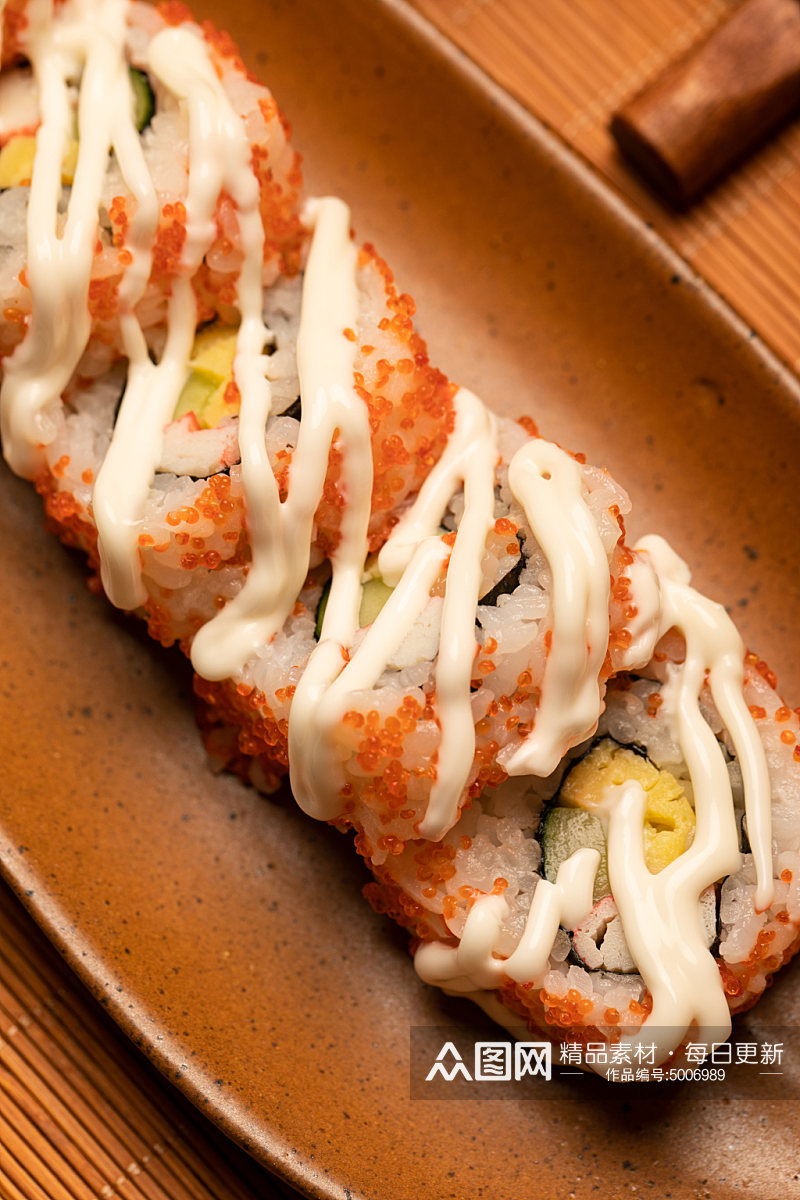 蟹子加州卷寿司美食摄影图片素材