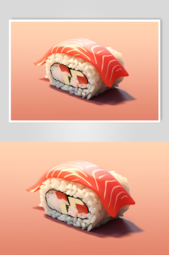 AI数字艺术手绘高清寿司日本美食插画