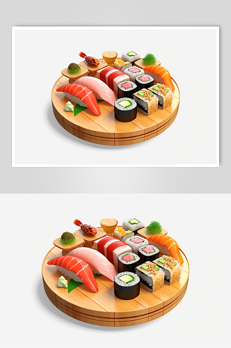AI数字艺术原创高清寿司日本美食插画