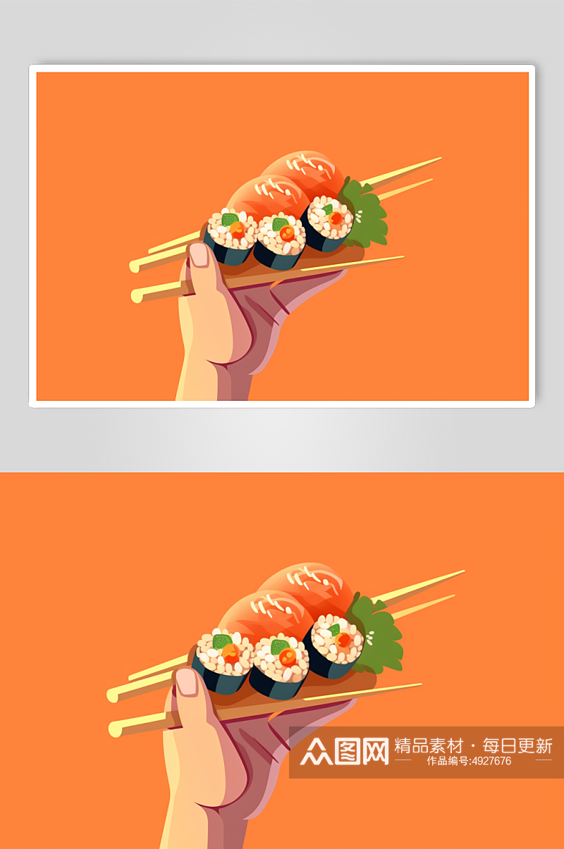 AI数字艺术原创高清寿司日本美食插画素材