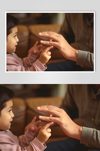 AI数字艺术手语交流人物摄影图