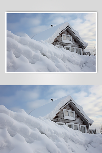 AI数字艺术自然灾害寒潮霜冻摄影图片