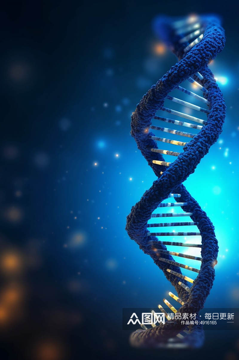 AI数字艺术高清DNA双螺旋结构医疗图片素材