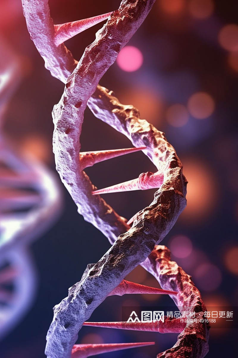 AI数字艺术简约DNA双螺旋结构医疗图片素材