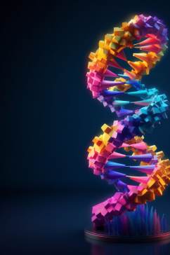 AI数字艺术简约DNA双螺旋结构医疗图片