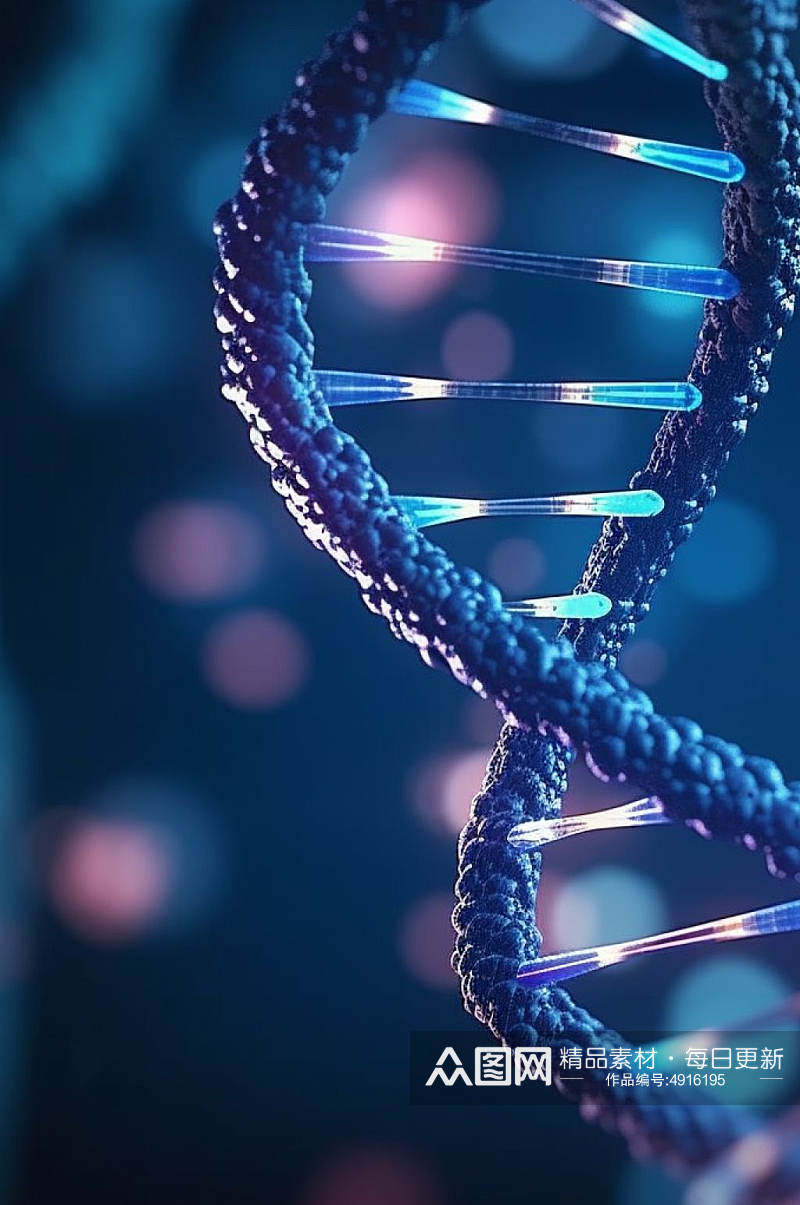 AI数字艺术简约DNA双螺旋结构医疗图片素材