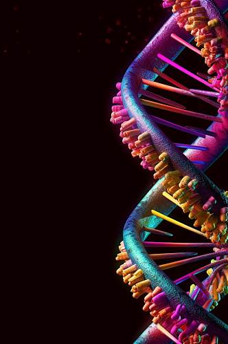 AI数字艺术创意DNA双螺旋结构医疗图片