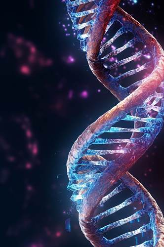 AI数字艺术创意DNA双螺旋结构医疗图片