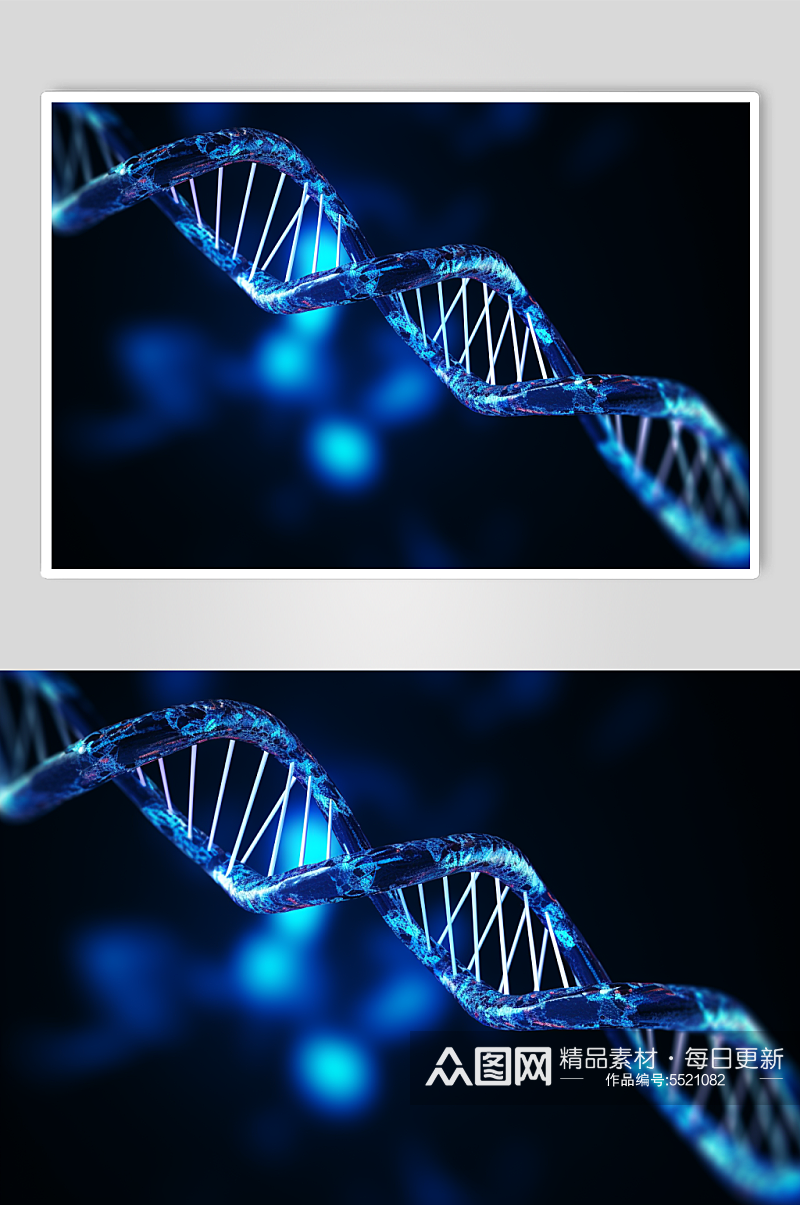 AI数字艺术DNA双螺旋结构生物医疗图片素材