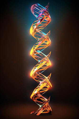 AI数字艺术DNA双螺旋结构生物医疗图片