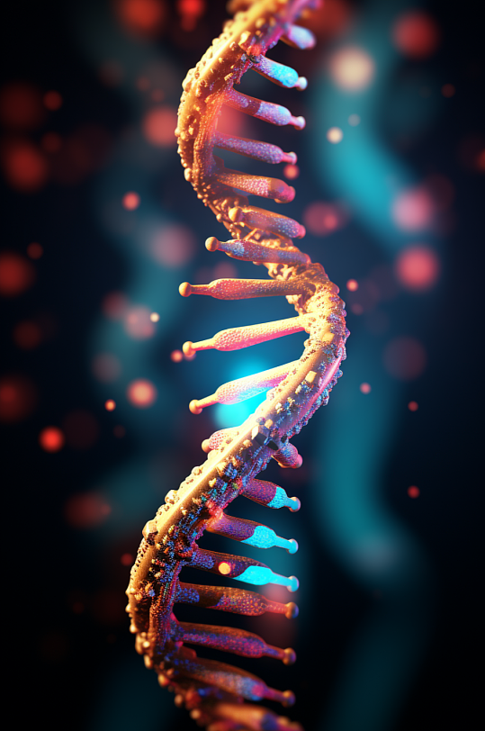 AI数字艺术DNA双螺旋结构生物医疗图片