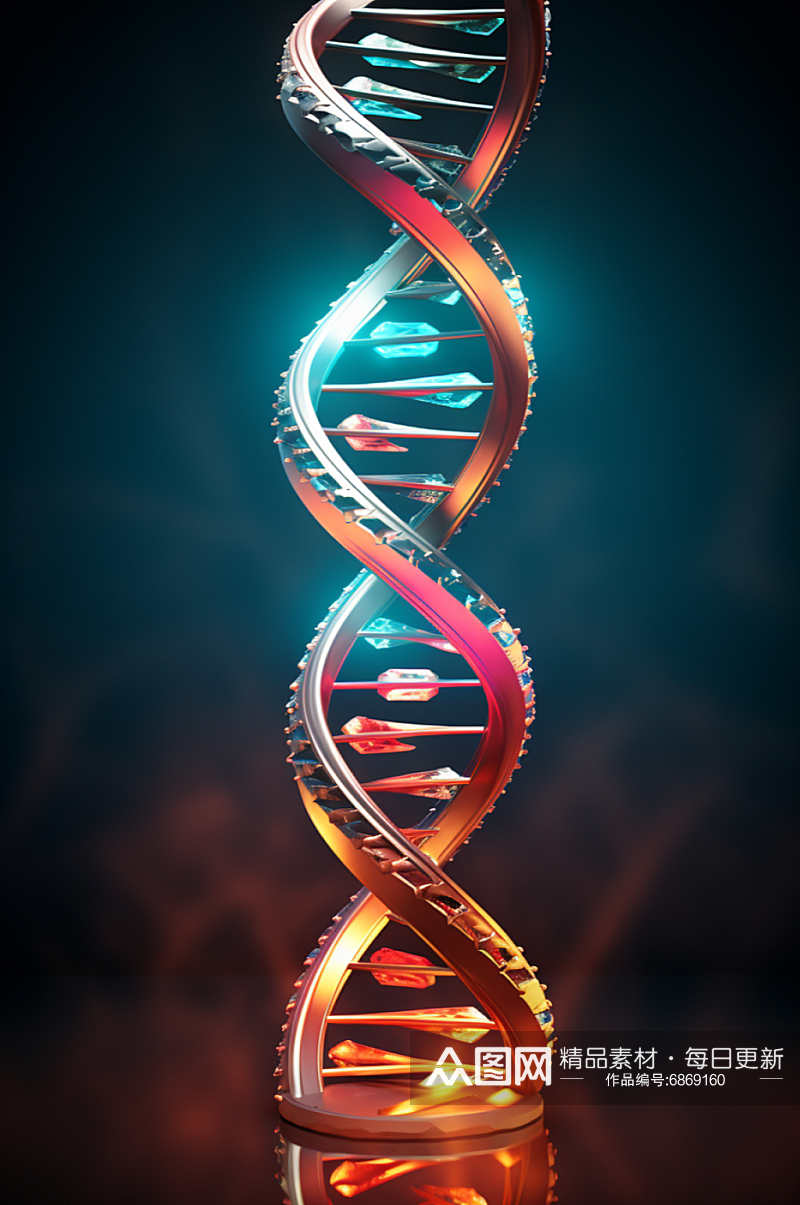 AI数字艺术DNA双螺旋结构生物医疗图片模板下载-编号6869160-众图网