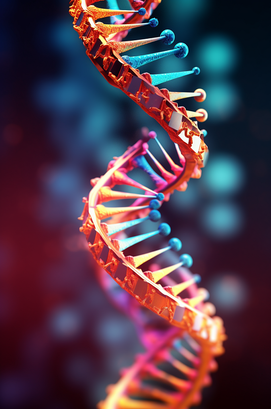 AI数字艺术DNA双螺旋结构生物医疗图片