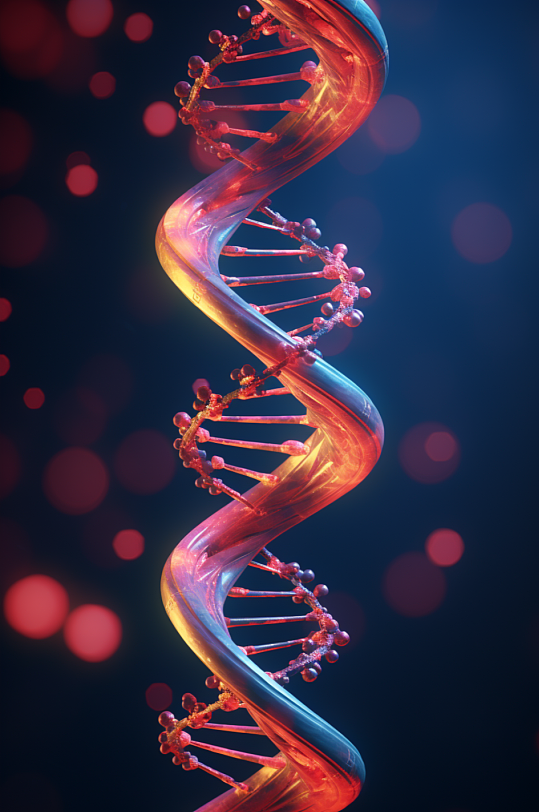 AI数字艺术DNA双螺旋结构生物医疗图片