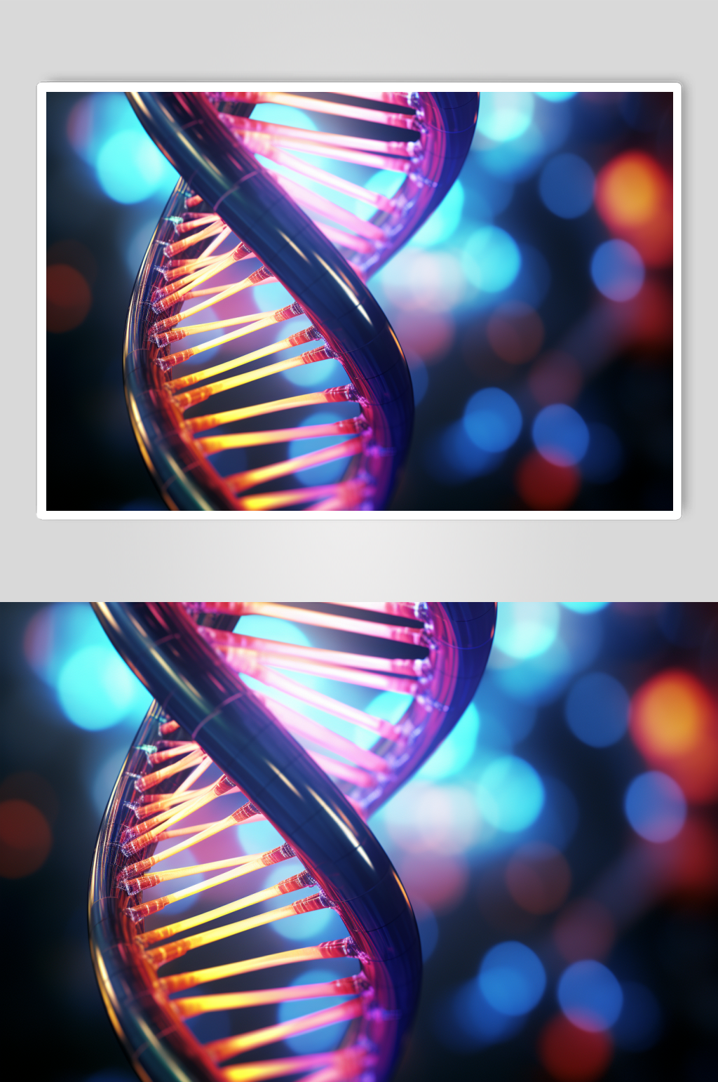 AI数字艺术DNA双螺旋结构生物医疗图片素材
