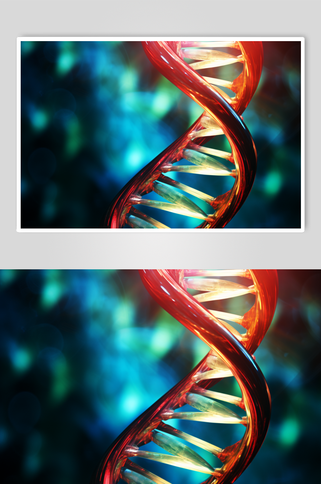 AI数字艺术DNA双螺旋结构生物医疗图片素材
