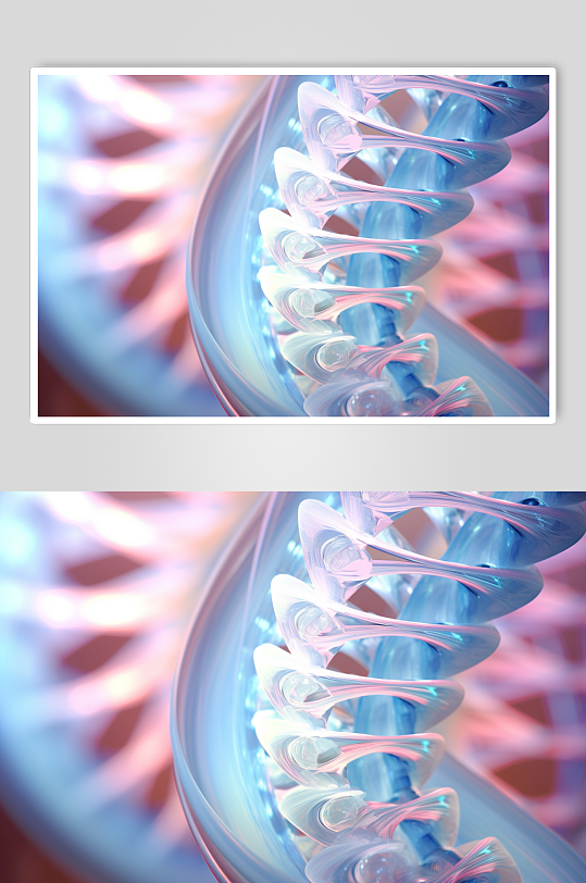 AI数字艺术DNA双螺旋结构生物医疗图片