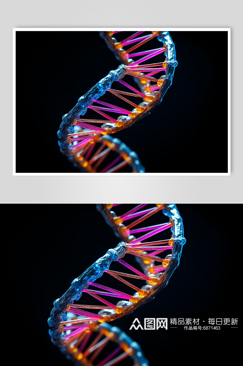 AI数字艺术DNA双螺旋结构生物医疗图片模板下载-编号6871463-众图网