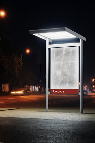 AI数字艺术竖版广告牌海报样机模型