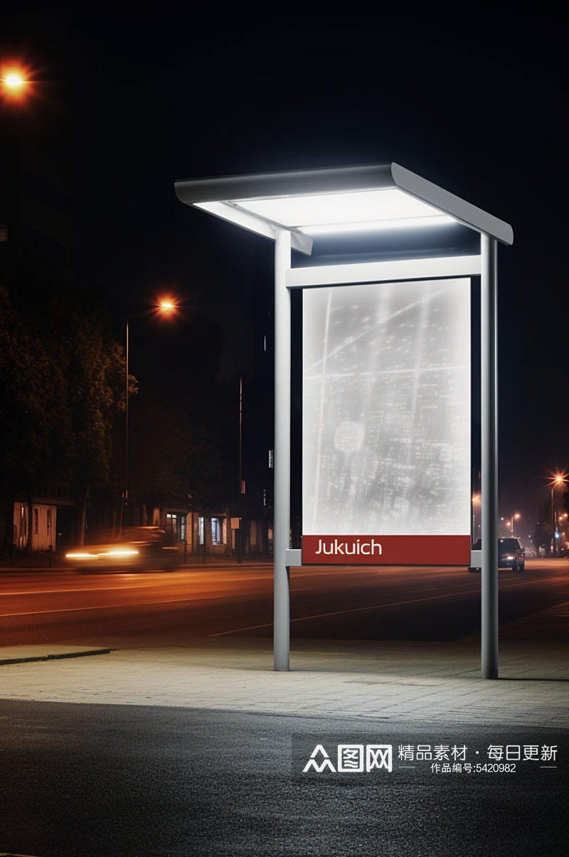 AI数字艺术竖版广告牌海报样机模型素材