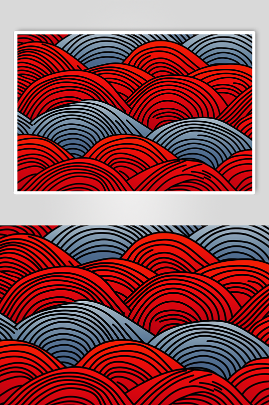 AI数字艺术横版中国风水纹波浪花纹背景图