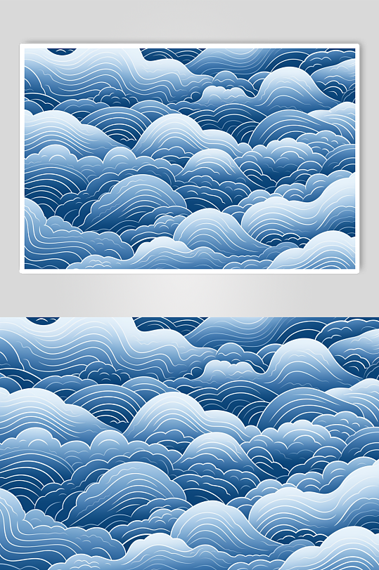 AI数字艺术横版中国风水纹波浪花纹背景图