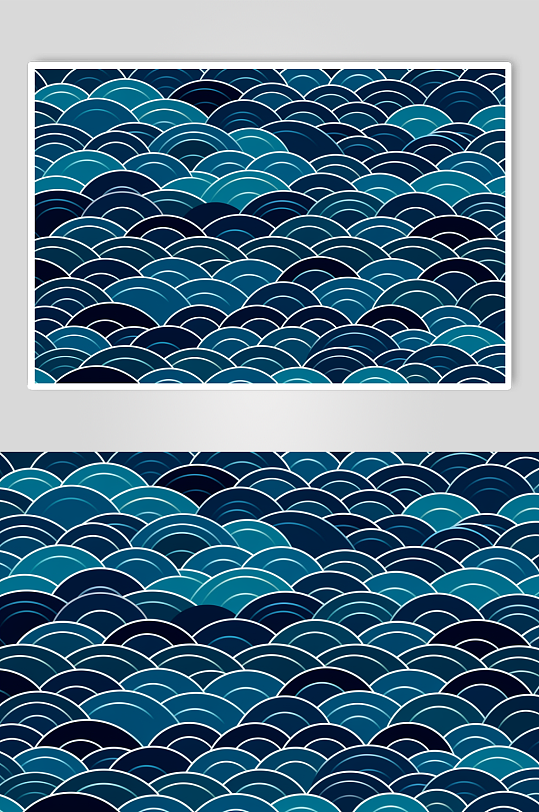 AI数字艺术横版中国风水纹波浪花纹背景图