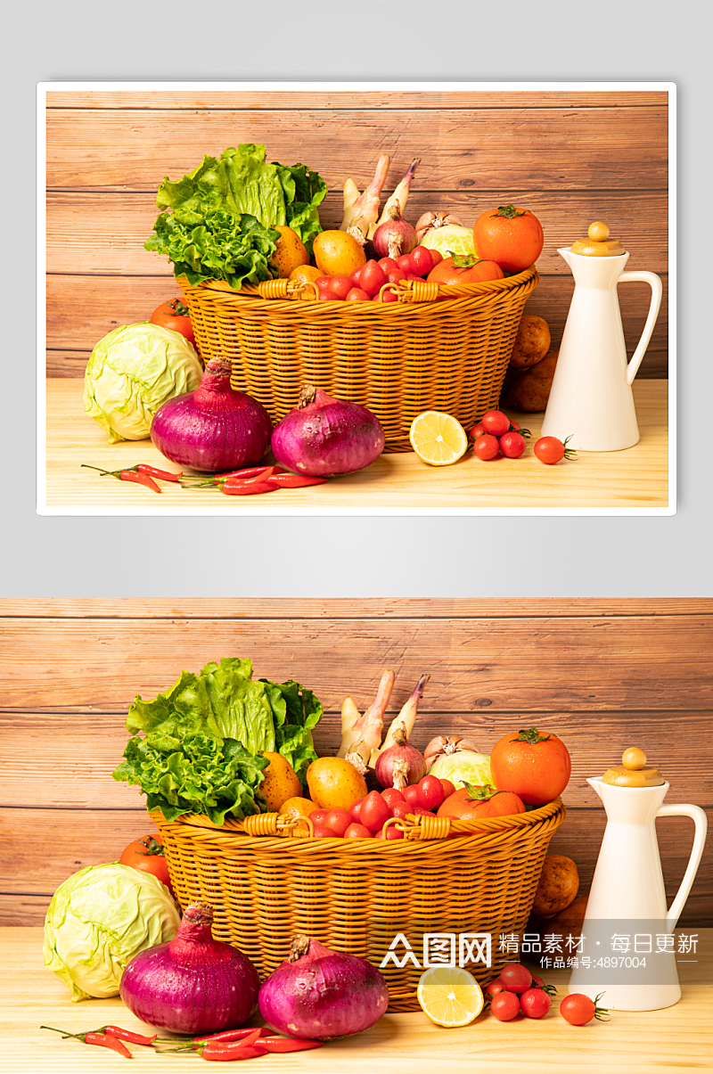 土豆洋葱生菜圣女果西红柿蔬菜摄影图片素材