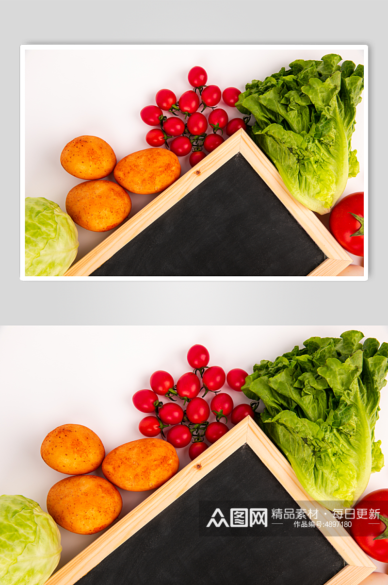 新鲜果蔬店蔬菜土豆生菜包菜番茄摄影图片素材
