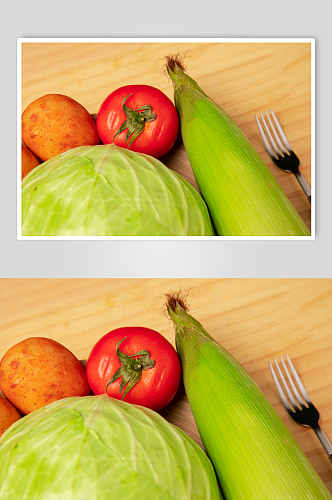 新鲜果蔬店蔬菜包菜西葫芦番茄鸡蛋摄影图片
