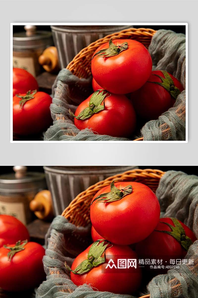 新鲜果蔬店蔬菜番茄特写摄影图片素材