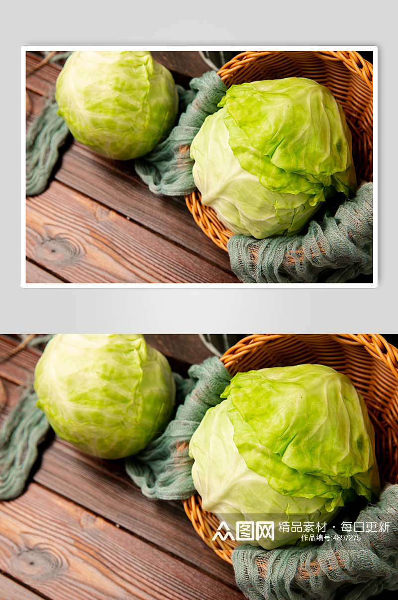 新鲜果蔬店蔬菜包菜特写摄影图片素材