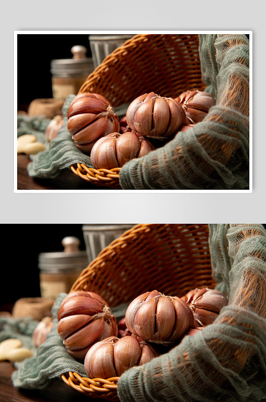 新鲜果蔬店蔬菜蒜特写摄影图片-众图网