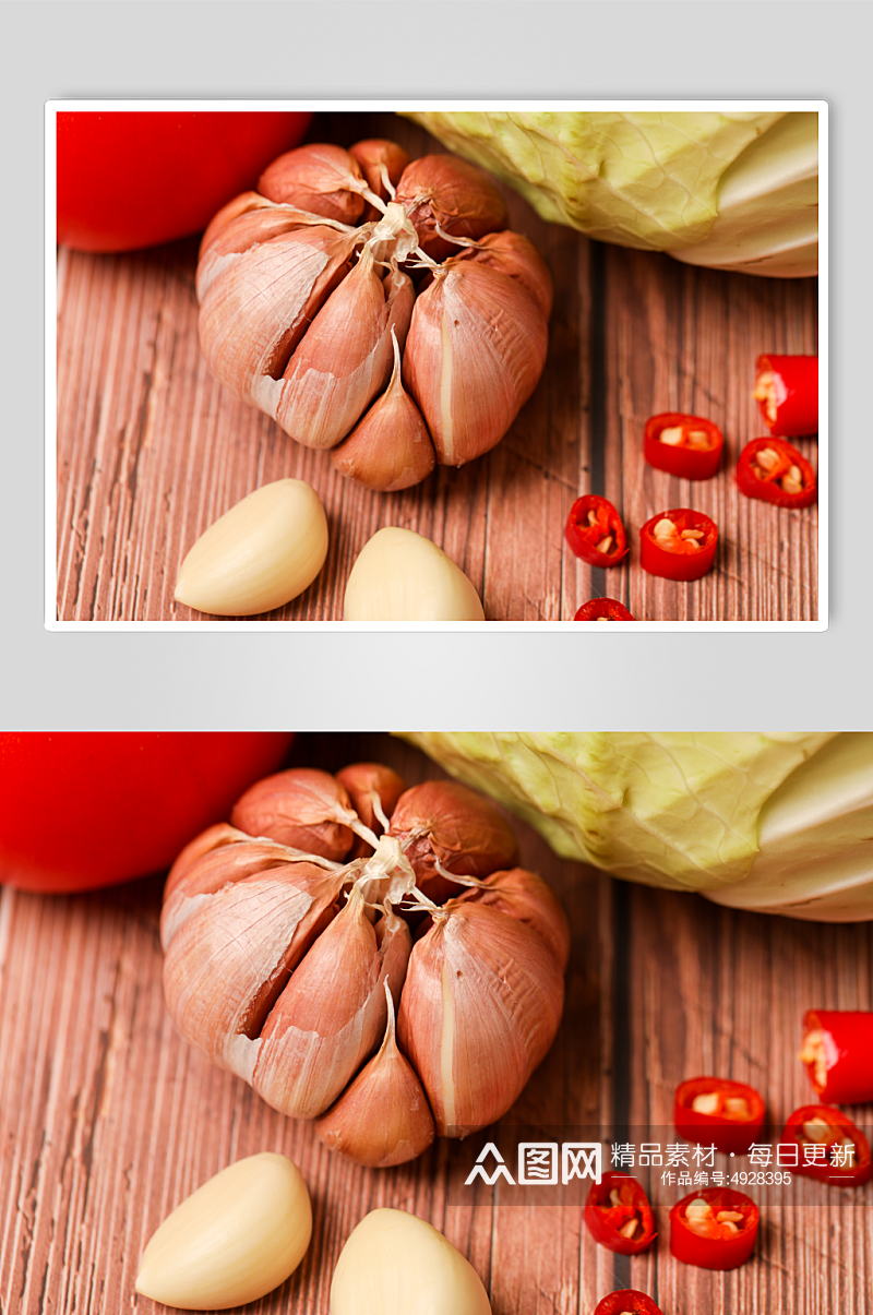 新鲜蒜头大蒜有机蔬菜食材摄影图片素材
