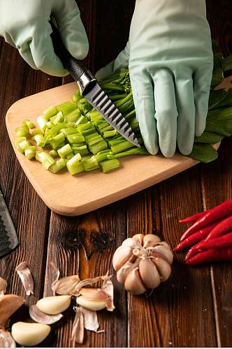 厨房油菜花芸薹做菜蔬菜食物摄影图片