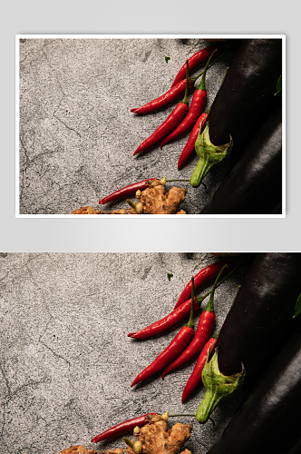 厨房生食蔬菜调料品布景摄影图片