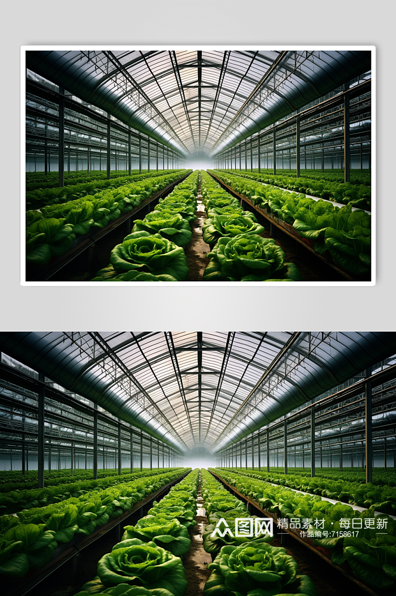 AI数字艺术大棚蔬菜农业农产品摄影图素材