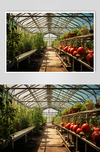 AI数字艺术大棚蔬菜农业农产品摄影图
